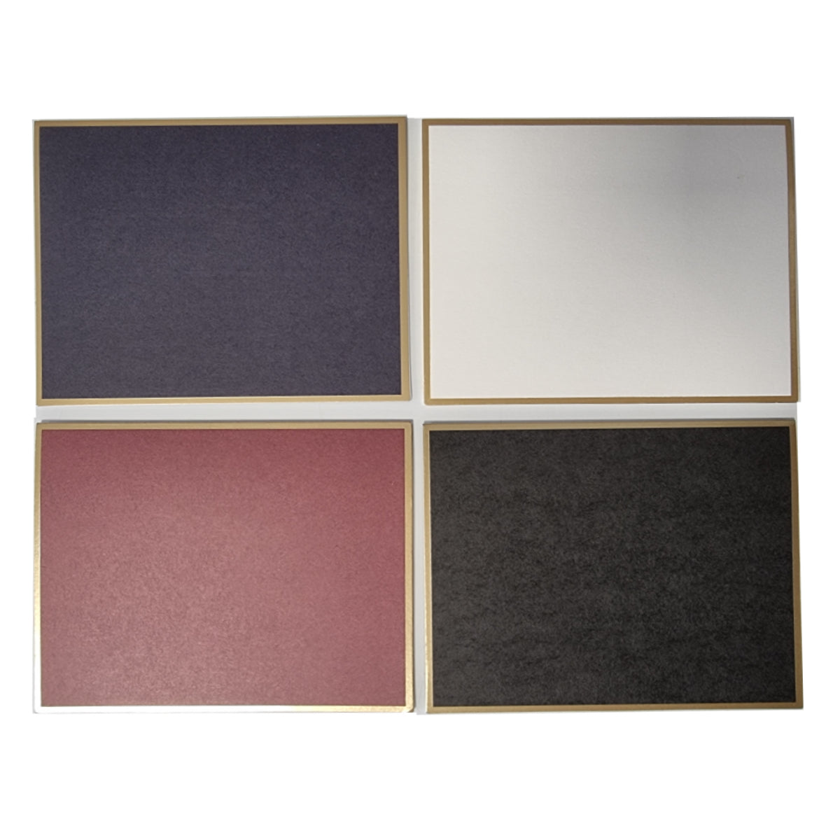 Greeting Cards with Envelope, Gold Framed 13 x 10cm, Assorted Colors
