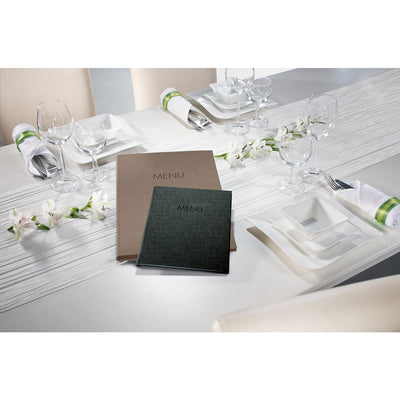 Sigel Set of 10 Menu Folder A4 with Elastic Binding, Beige