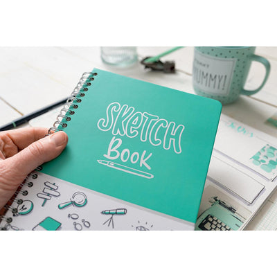 Sigel Spiral Sketchbook JOLIE A5, Hardcover, dot-ruled, Green