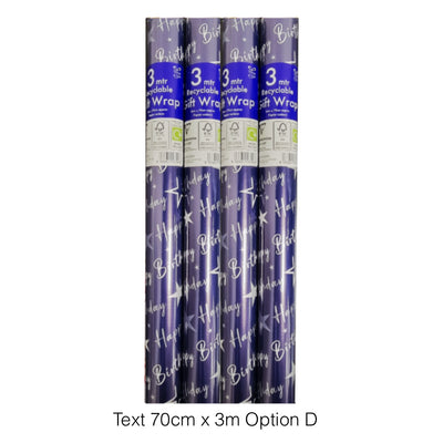 Clairefontaine Gift Wrapping Kraft Paper BIRTHDAY, 70cm x 2.5 / 70cm x 3m, Assorted Designs