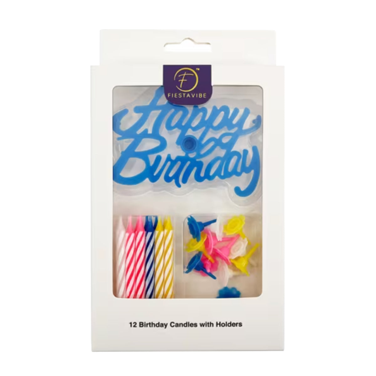 HAPPY BIRTHDAY Cake Candles, 12/pack, Assorted Colors