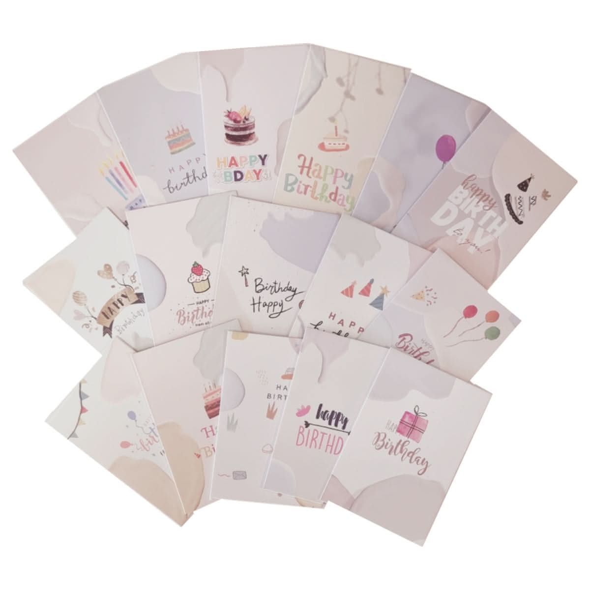 Mini Happy Birthday Card with Envelope, 7 x 10cm, Assorted Designs, per piece