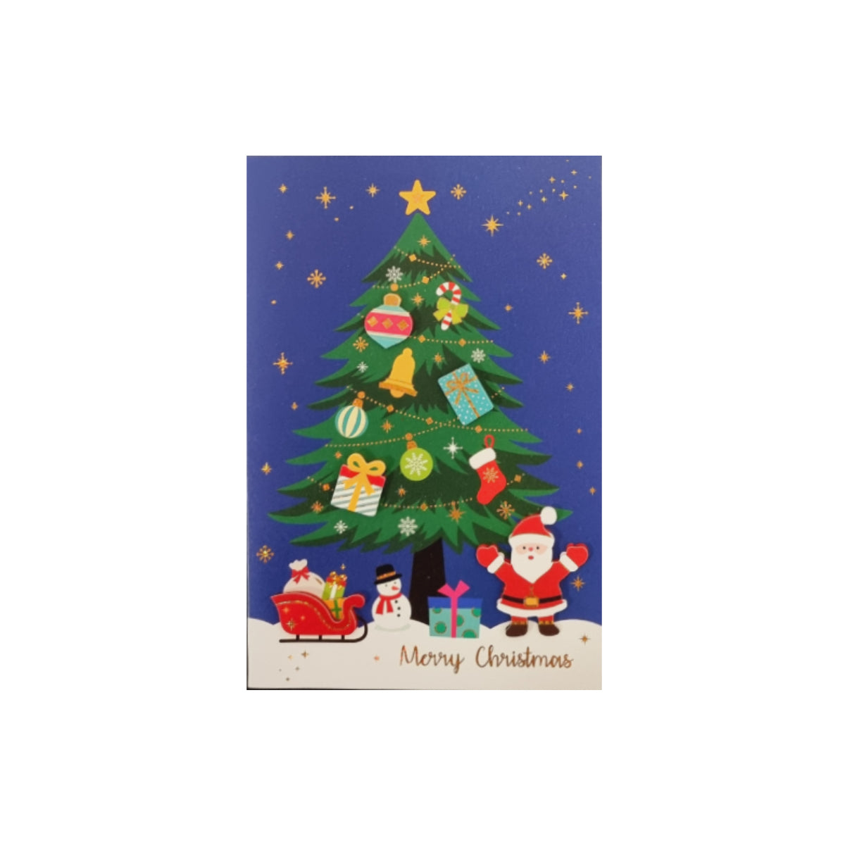 Merry Christmas Card with Envelope, Various Designs, per piece