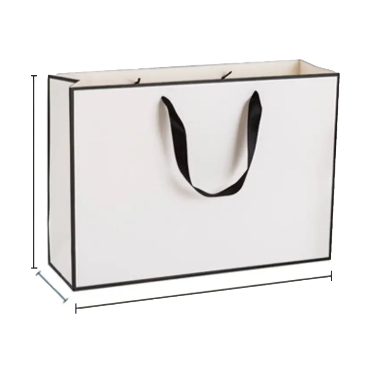 Paper Gift Bag, Elegant Cream/Black