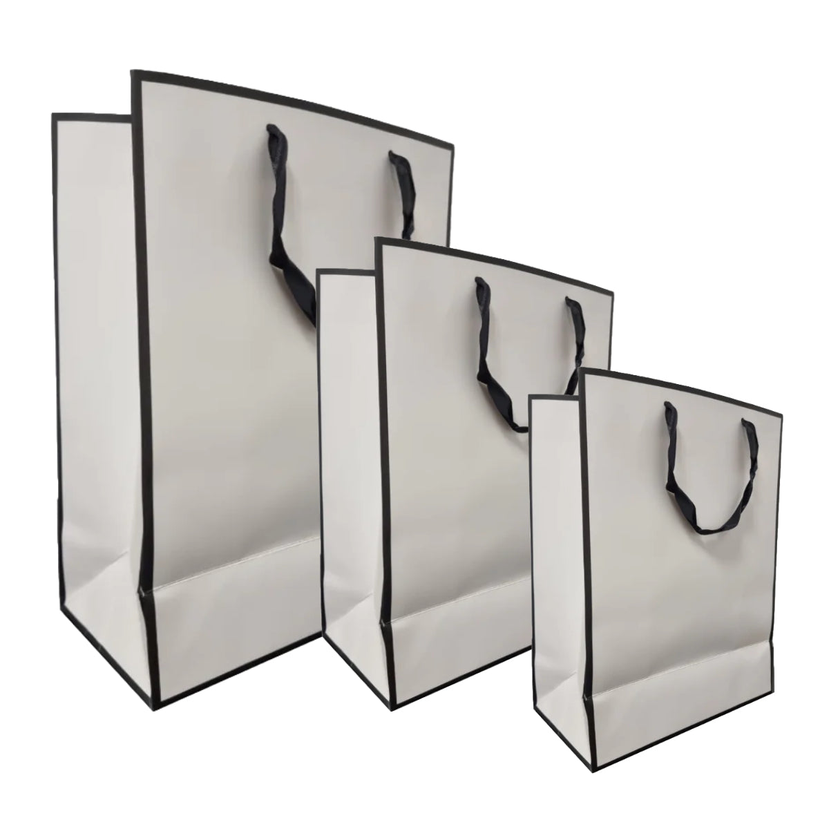 Paper Gift Bag, Elegant Cream/Black