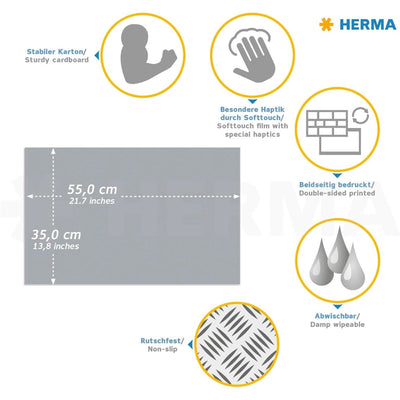 Herma Desk Mat 55 x 35cm Double-Sided Motif Table Mat, Music Girl