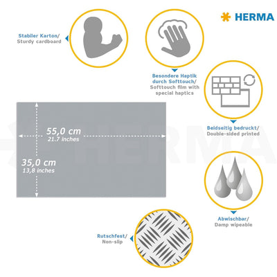 Herma Desk Mat 55 x 35cm Double-Sided Motif Table Mat, Street Soccer