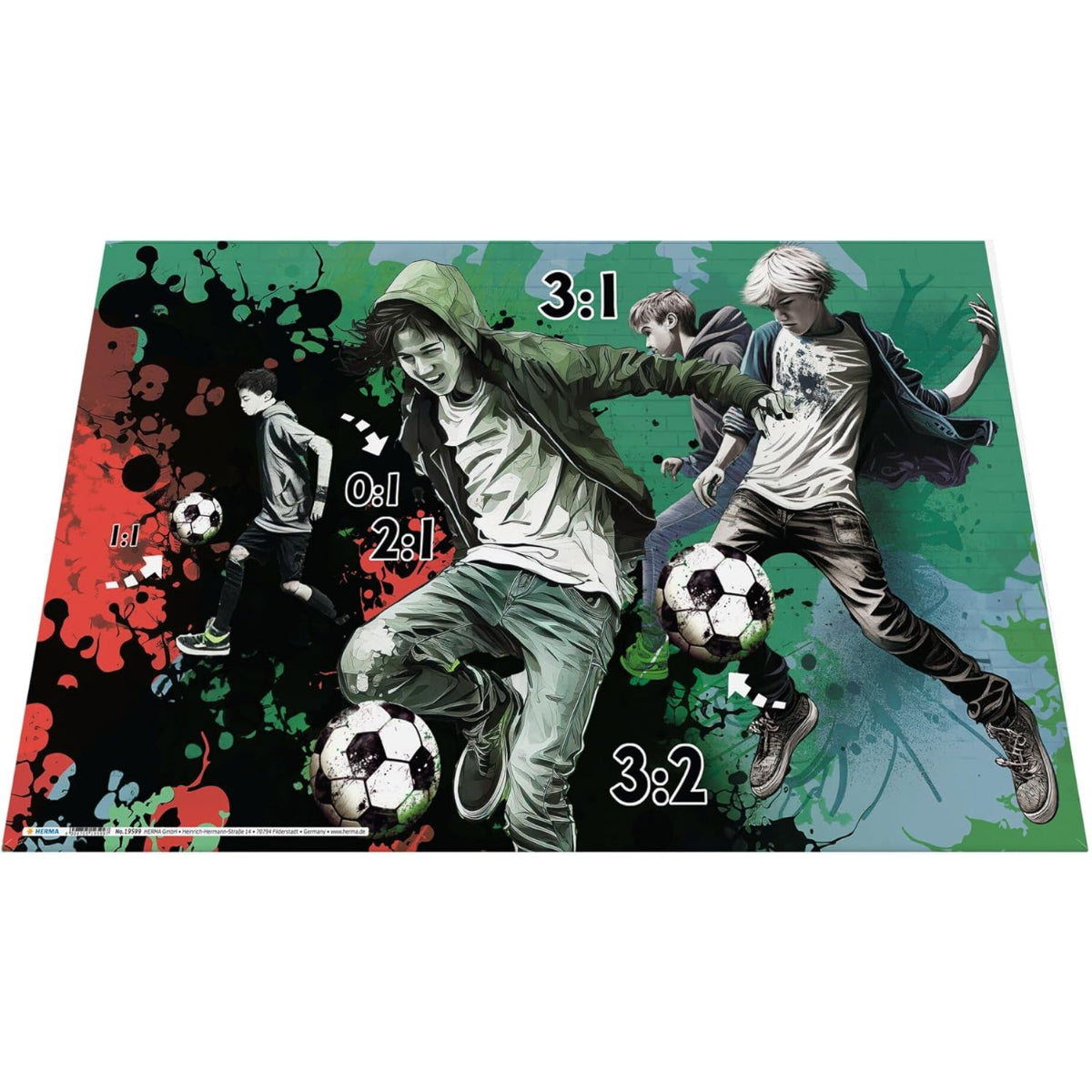 Herma Desk Mat, Double-Sided, 55 x 35cm, Motif Street Soccer
