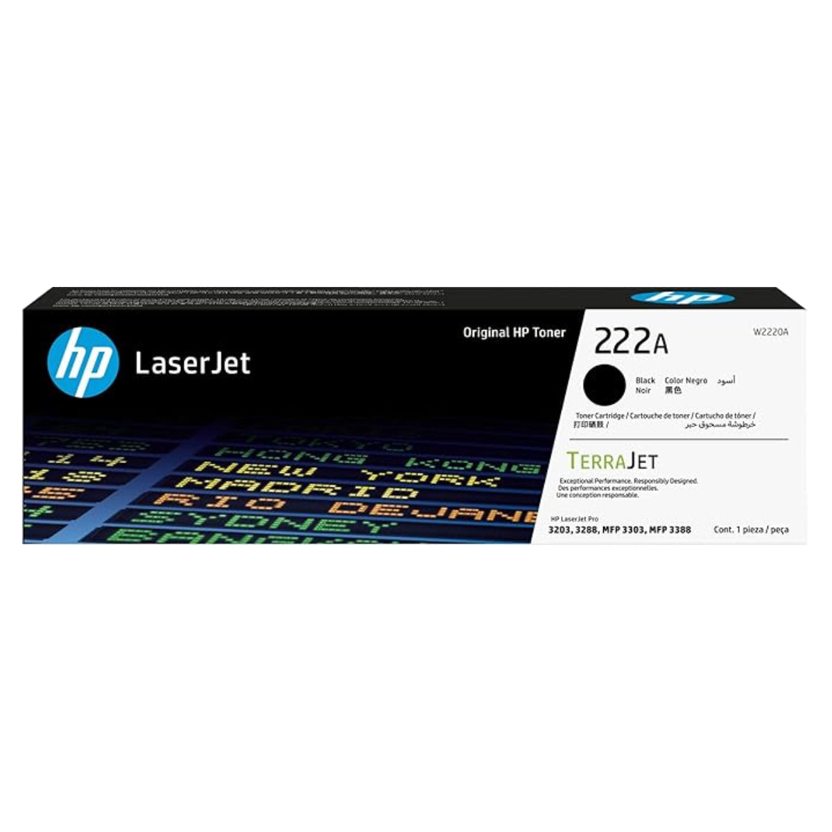 HP 222A Black Toner Cartridge - W2220A