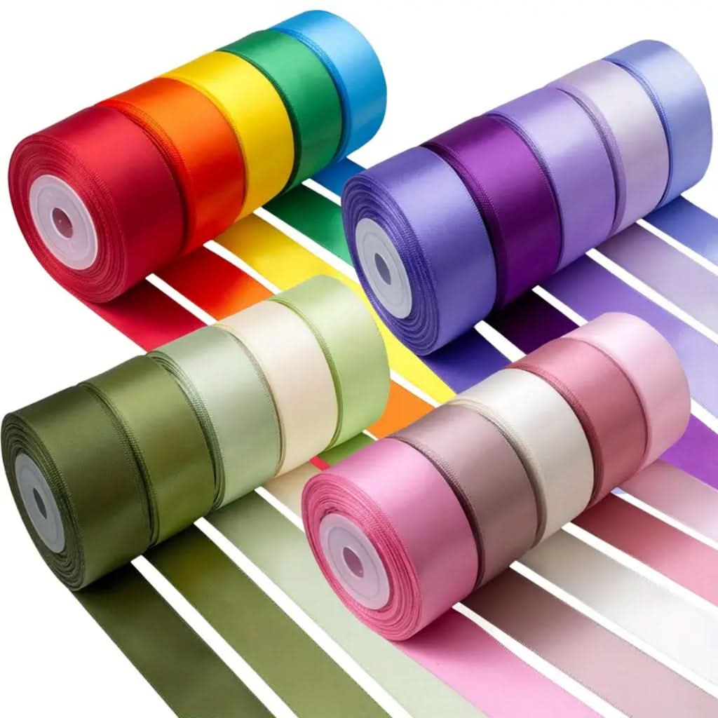 Satin Ribbon broad, 25mm x 9m, Assorted Colors
