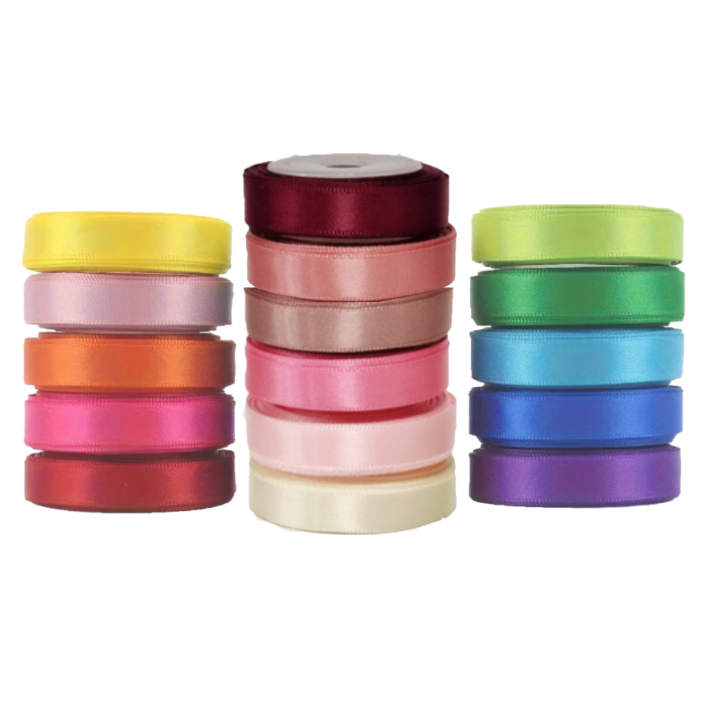 Double Sided Satin Ribbon, 9mm x 4.57m, Assorted Colors