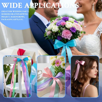Satin Ribbon broad, 25mm x 4.57m, Assorted Colors