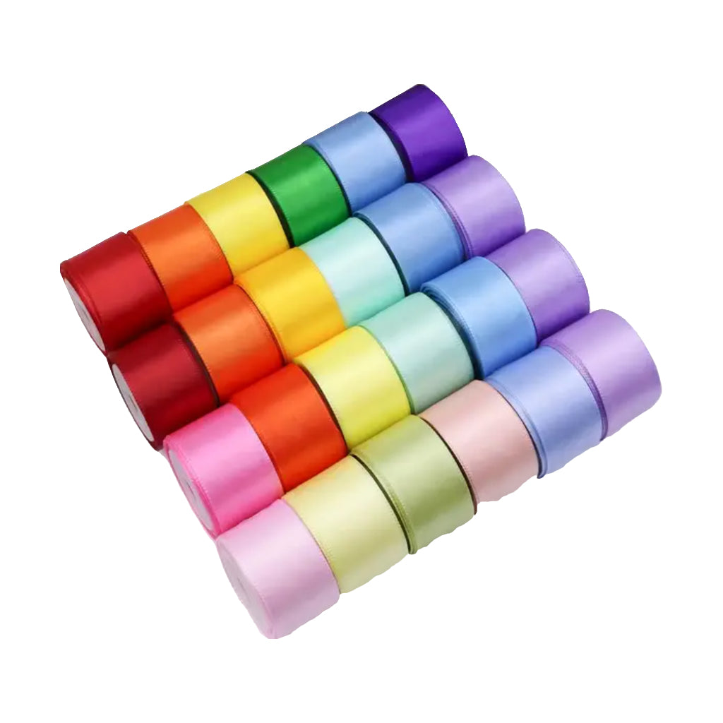 Satin Ribbon broad, 25mm x 4.57m, Assorted Colors