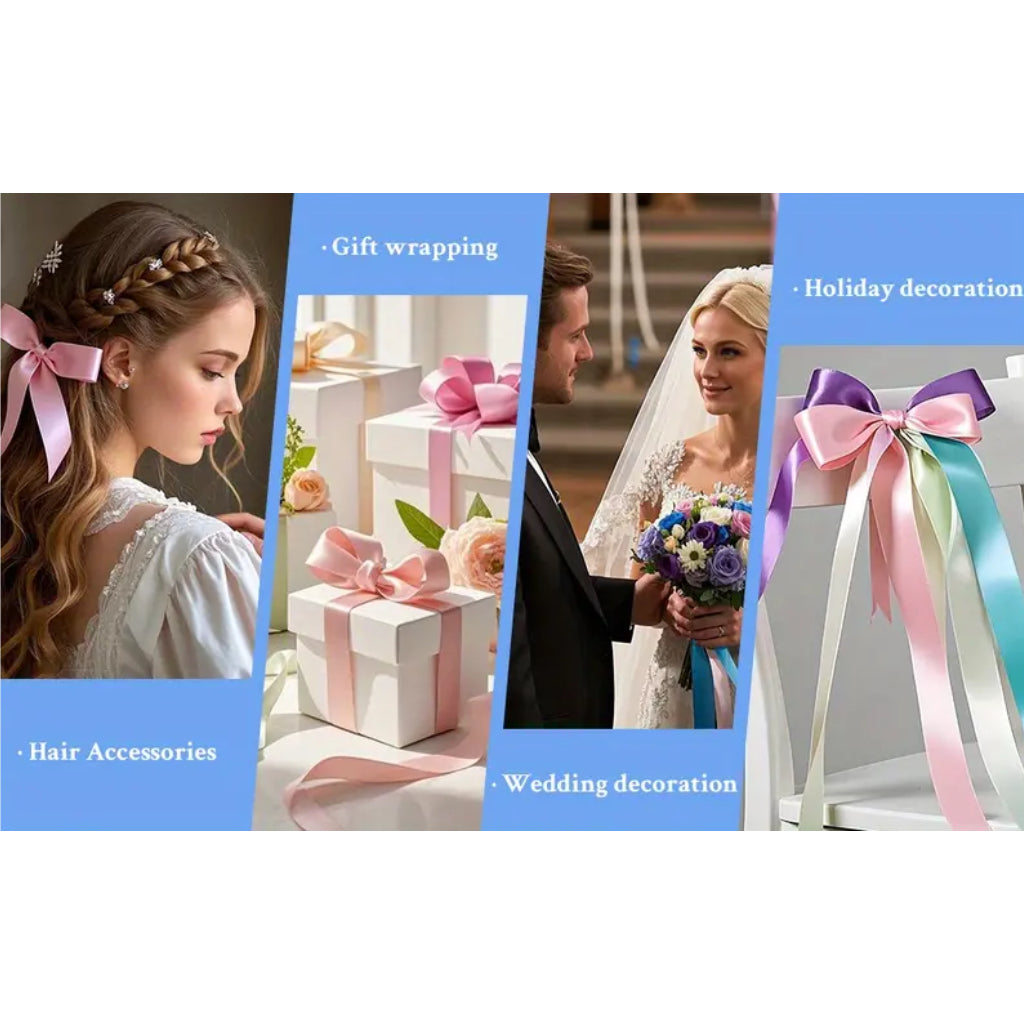 Satin Ribbon broad, 25mm x 5yards, various colors