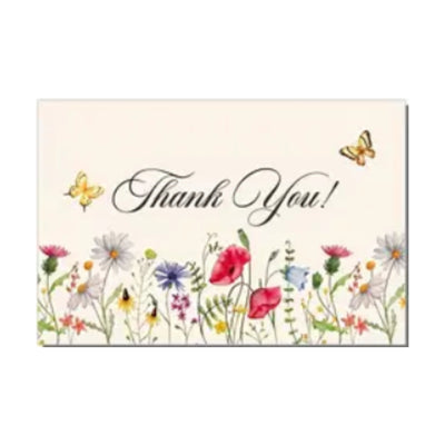 THANK YOU Greeting Card with Envelope and Sticker, 100 x 150mm, Assorted Designs, per piece