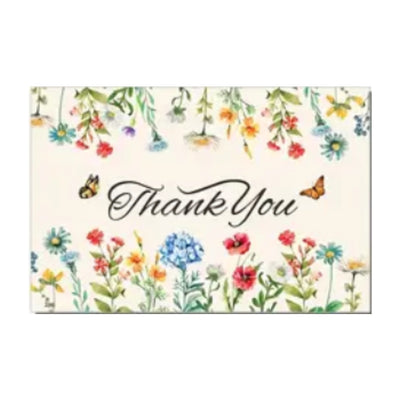 THANK YOU Greeting Card with Envelope and Sticker, 100 x 150mm, Assorted Designs, per piece