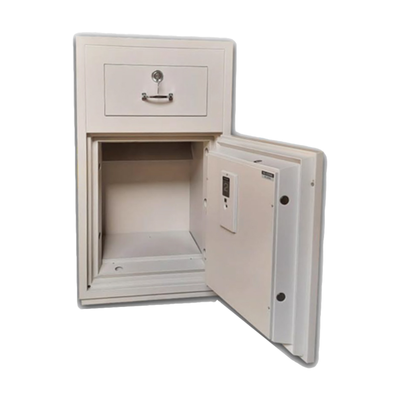 Eiko PSG-100E Fire Resistant Deposit Safe, Digital & Key Lock, Light Grey