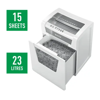 Leitz IQ Office Cross Cut Shredder, White