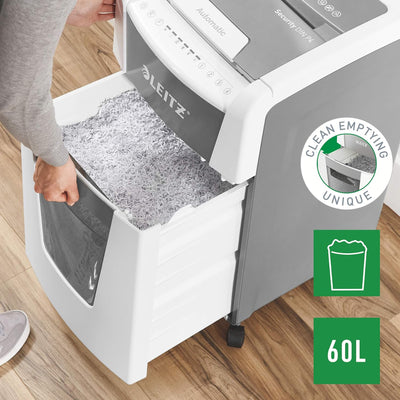 Leitz IQ Autofeed 8015 Office Cross Cut Shredder, White