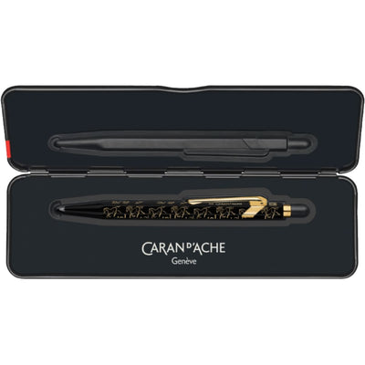 CARAN d'ACHE 849 Ballpoint Pen HORSE with Box, Black/Gold - Special Edition
