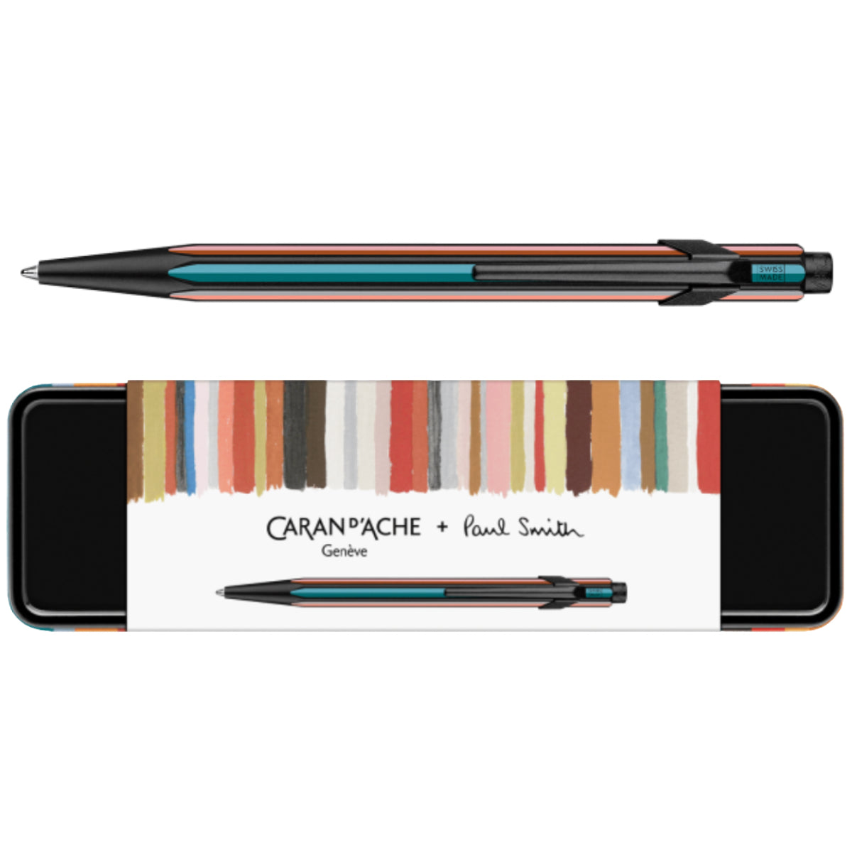 CARAN d'ACHE 849 Ballpoint Pen PAUL SMITH Signature Stripes with Box, Black