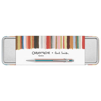 CARAN d'ACHE 849 Ballpoint Pen PAUL SMITH Signature Stripes with Box, Grey Silver