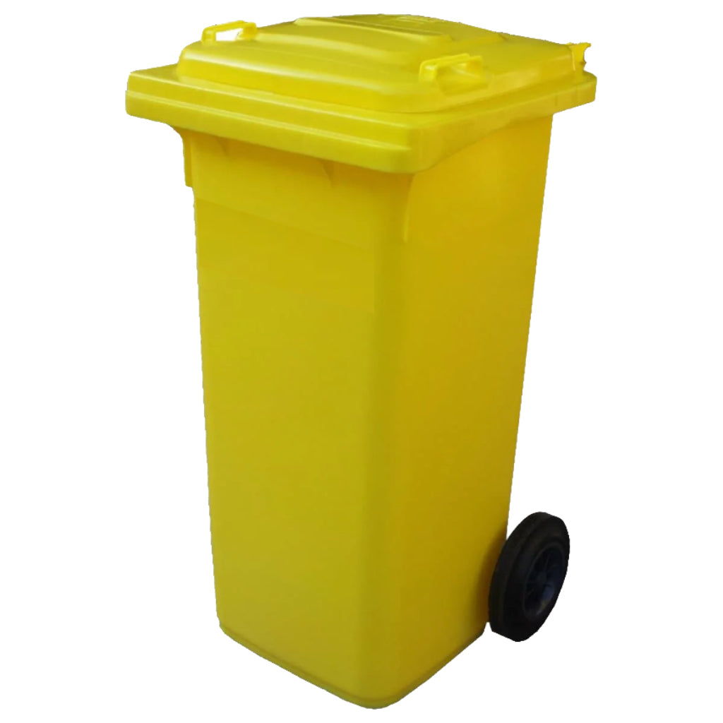 Mobile Garbage Bin, 120 litres, Yellow