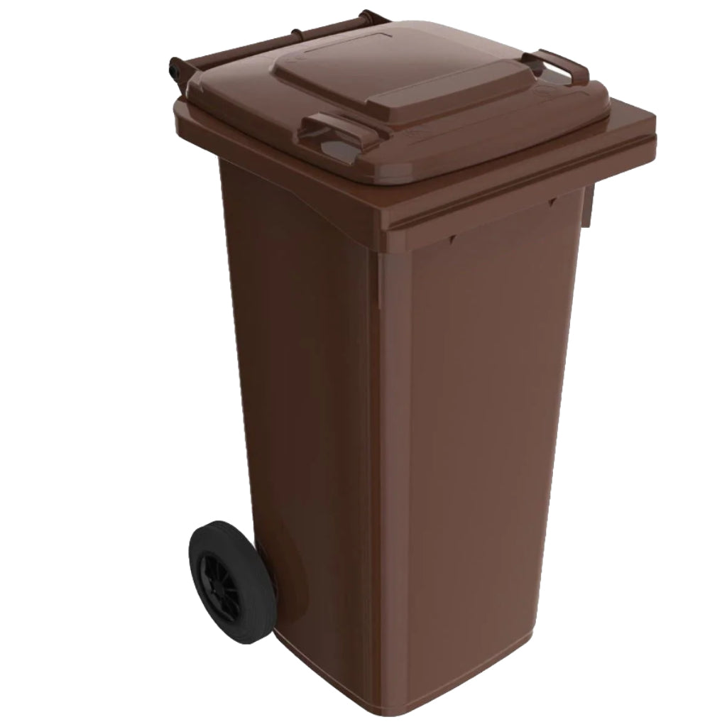 Mobile Garbage Bin, 120 litres, Brown