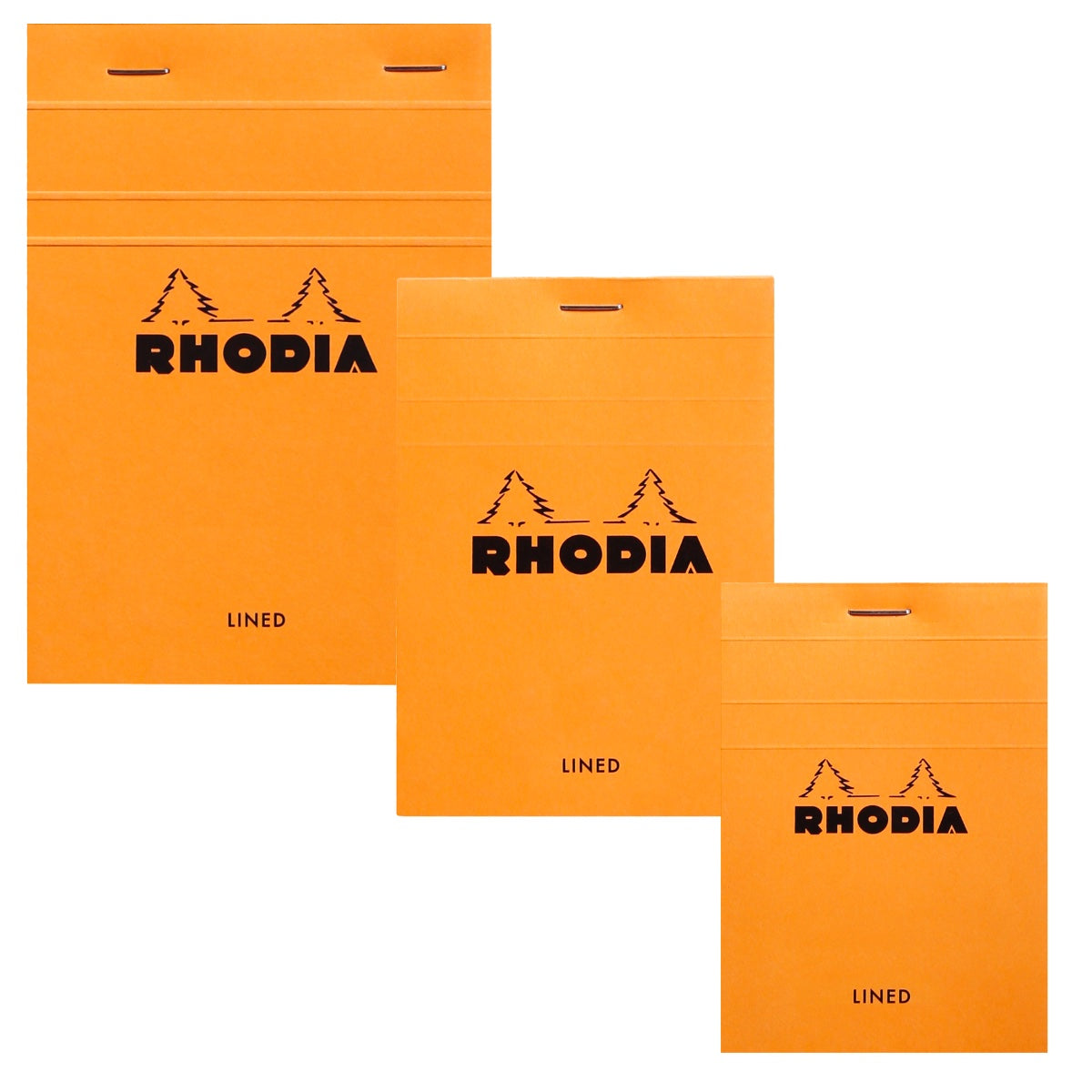 RHODIA Notepad, Lined, 80gsm, 80/pages, Orange, Assorted Sizes