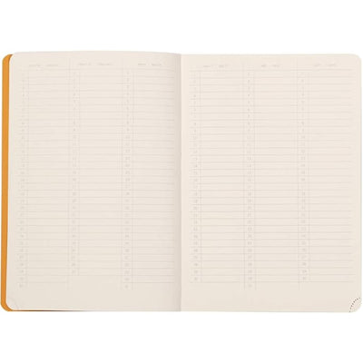 RHODIA Perpetual undated Diary A5, Soft PU Cover, 1Week/1Page, Tangerin