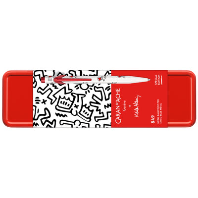 CARAN d'ACHE 849 Ballpoint KEITH HARING with Box, White - Special Edition