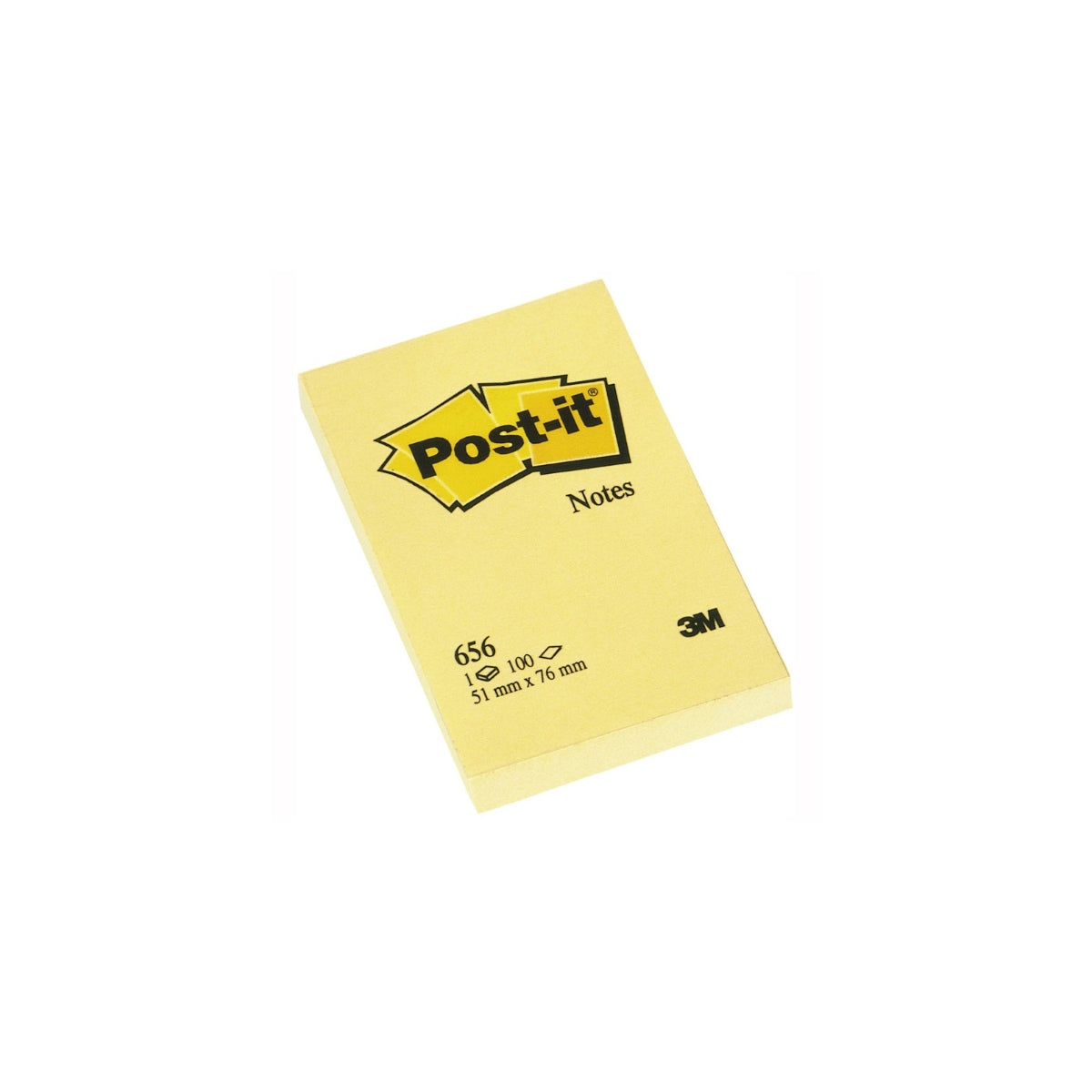 3M Post-it Notes 656, 2x3 inches, Canary Yellow