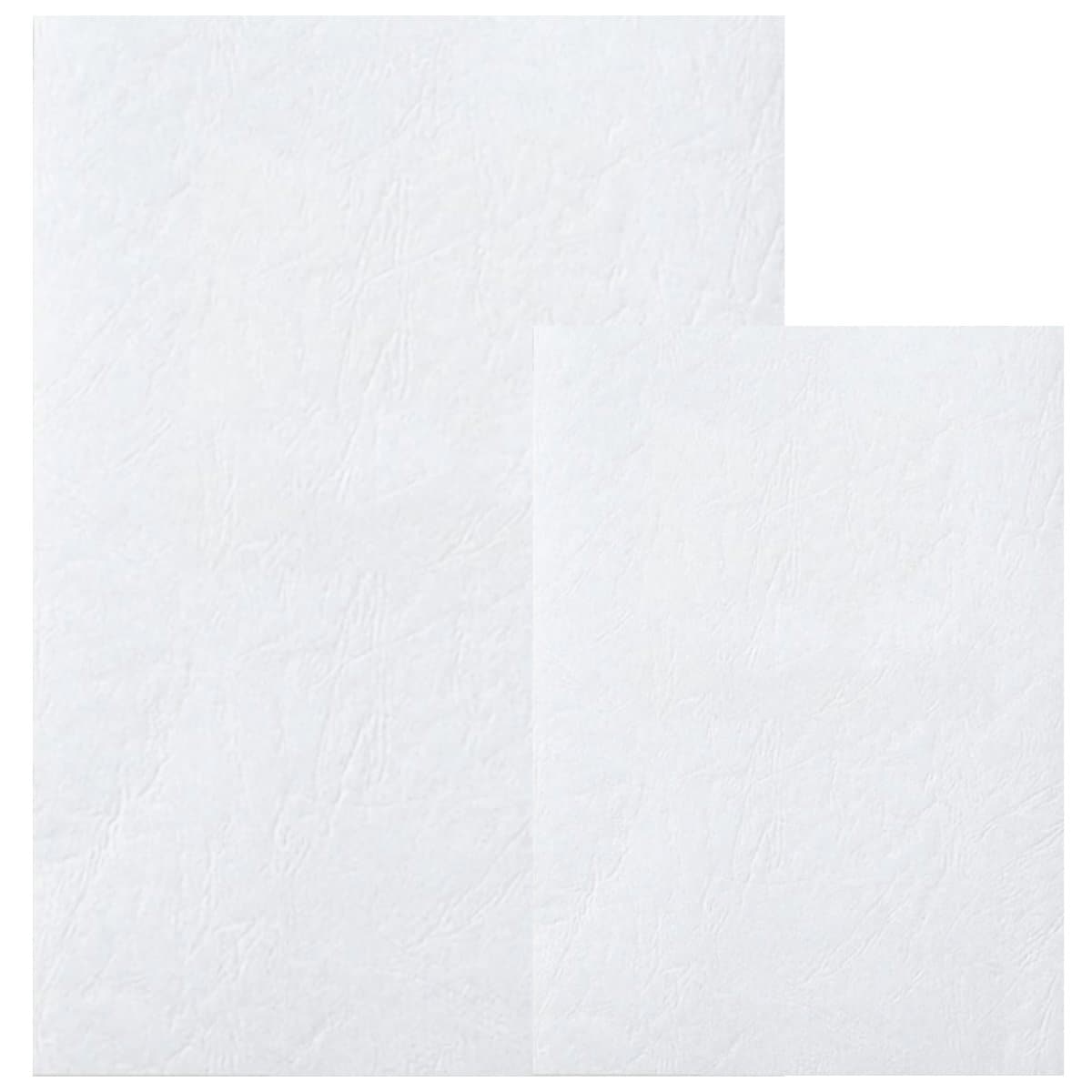 Deluxe Embossed Leather Board Binding Cover, 100/pack, White