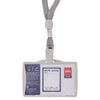 deli 5744 Hard PP ID Pass Holder with Lanyard Grey