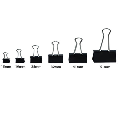 Deluxe Binder Clips, 12/pack, Black