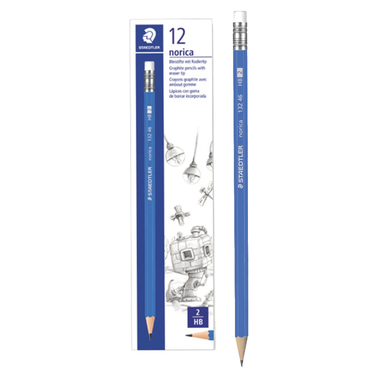 Staedtler Norica HB2 Pencil with Eraser Tip 12/box