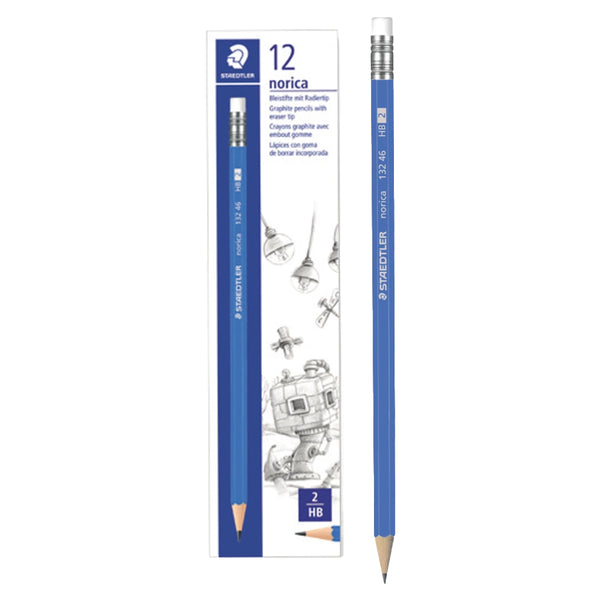 Staedtler Norica HB2 Pencil with Eraser Tip 12/box Office