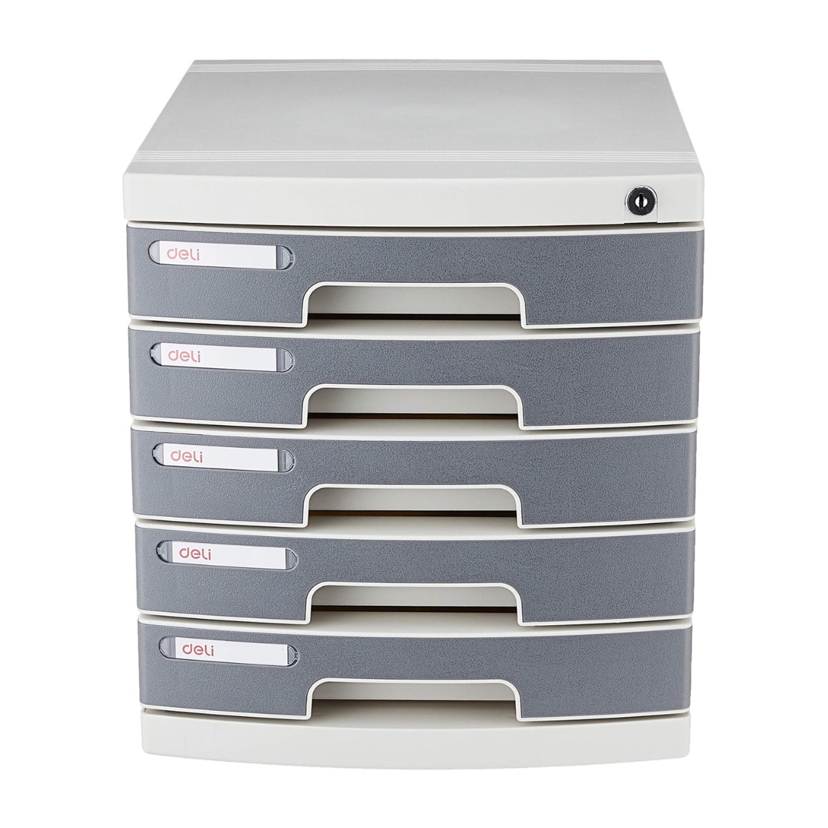 deli 5 Drawer Cabinet with Lock, Grey