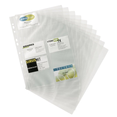 Durable Business Card Pockets A4, 10/pack