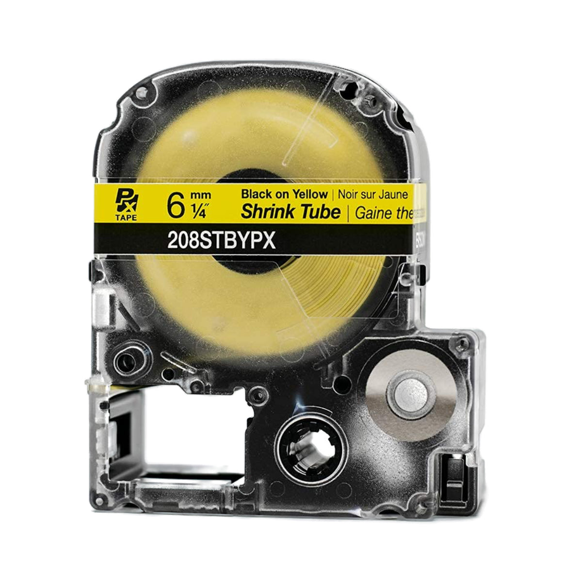 Epson LABELWORKS PX 6mm 208STBYPX Shrink Tube, Black on Yellow