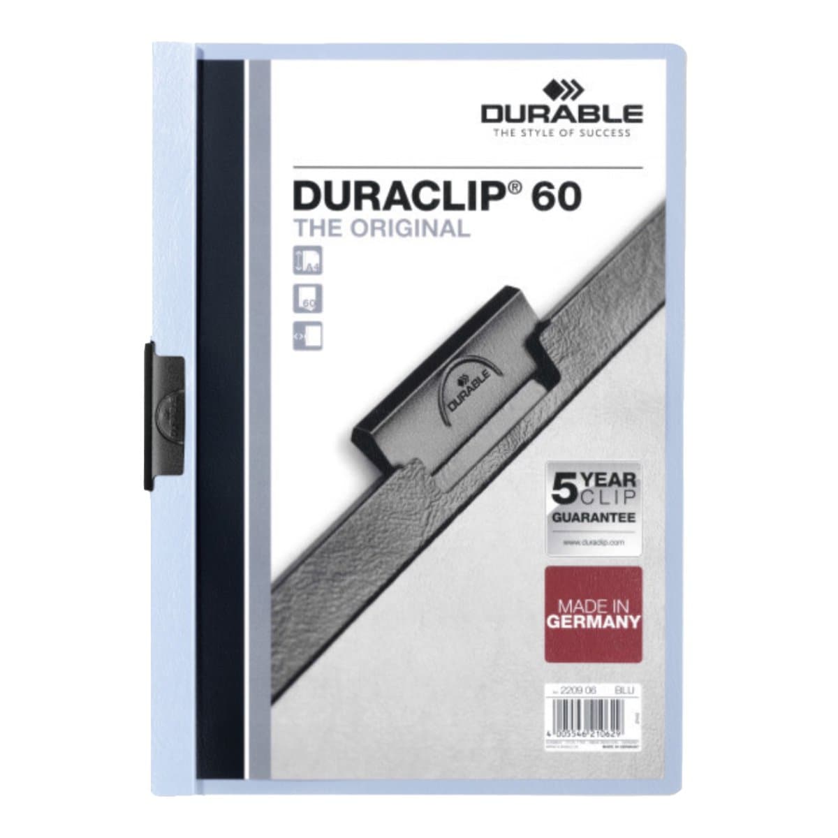 Durable Duraclip 60, A4, Light Blue