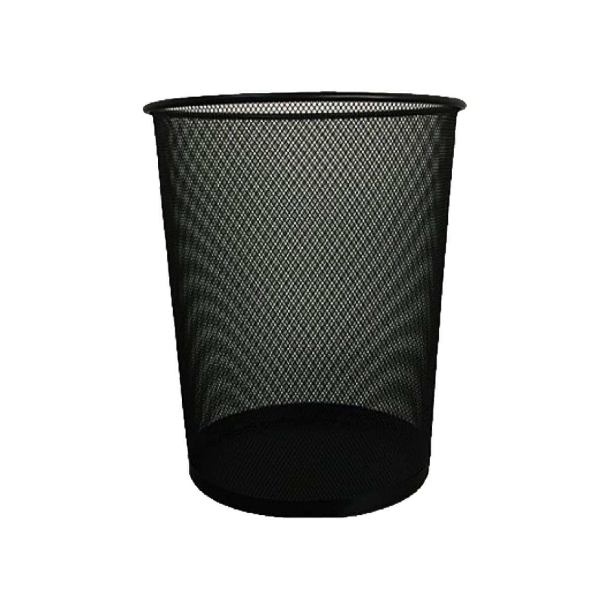 Partner Metal Mesh Waste Bin, Round, Black