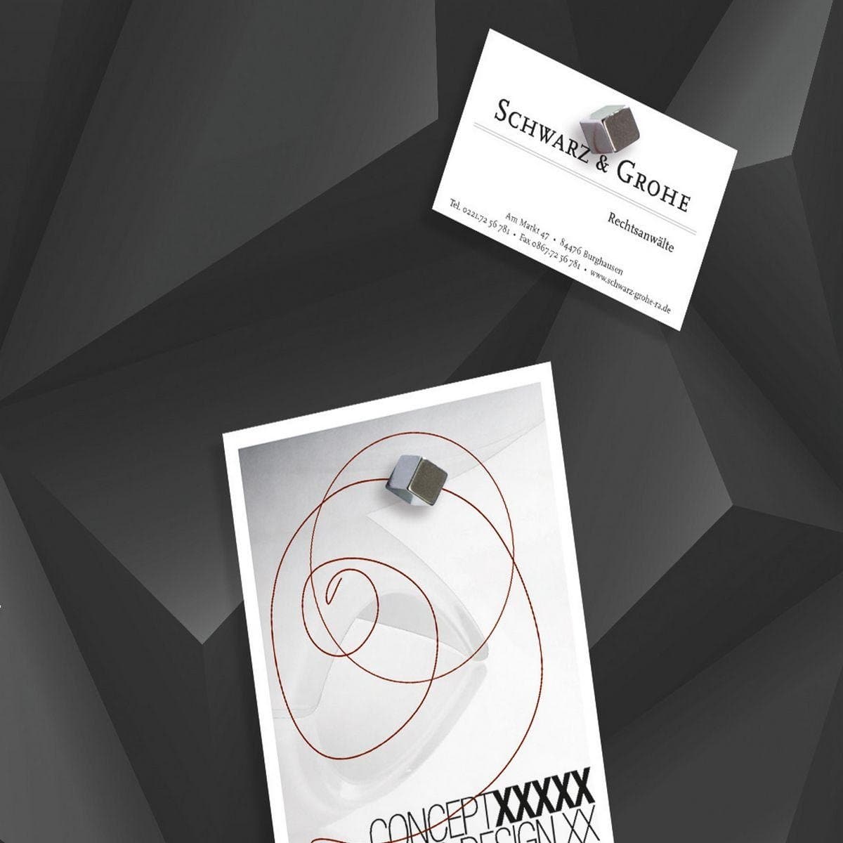 Sigel Magnetic Glass Board ARTVERUM, 48 x 48 cm, Black-Diamond