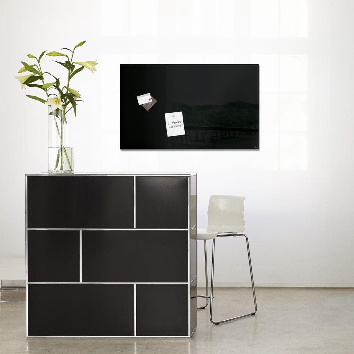 Sigel Magnetic Glass Board ARTVERUM, 78x48cm, Black