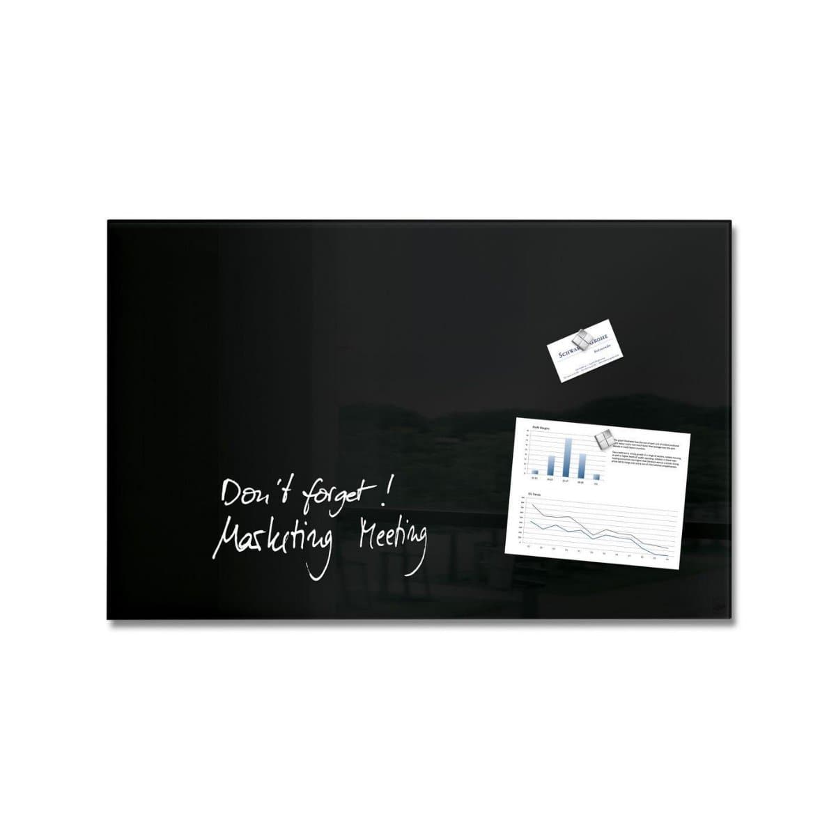 Sigel Magnetic Glass Board ARTVERUM, 78x48cm, Black