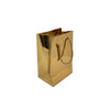 Paper Gift Bag, Croco Glossy, Gold