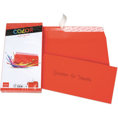 Elco Color Envelope C5/6 DL, 4.5" x 9", 100g, 25/pack, Red