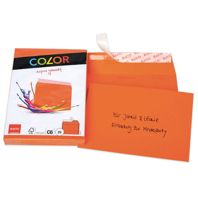 Elco Color Envelope C6, 4.5" x 6.5", 100g,  25/pack, Orange