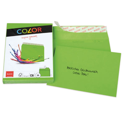 Elco Color Envelope C6, 4.5" x 6.5", 100g,  25/pack, Green