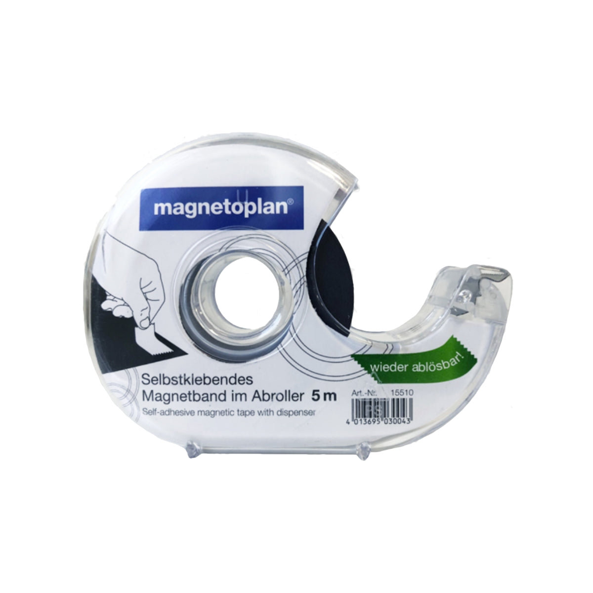 Magnetoplan Magnetic Tape with Dispenser, 19mm x 5m